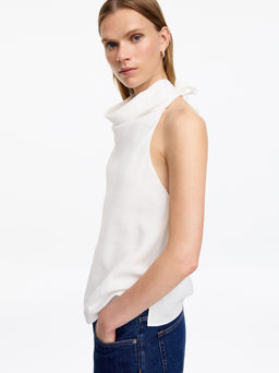 Top de cuello halter en mezcla de lino - H&m фото 4