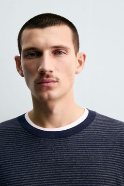 COTTON - CASHMERE STRIPED SWEATER - Zara фото 5