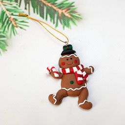 Подвеска новогодняя из полимерной глины 8,5см "Печенье" (7252-3)