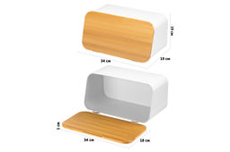 Хлебница 34*19*17 см Белая с бамбуковой крышкой-доской - Elan gallery фото 13