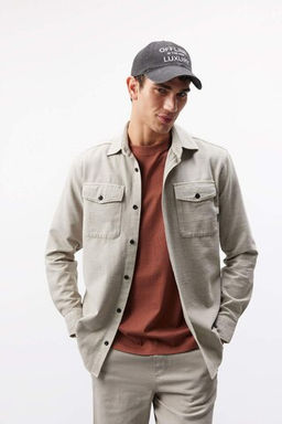 Regular Fit Polo Yaka Basic Duz Pamuklu Uzun Kollu Gomlek - Defacto фото 2