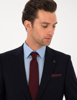 Lacivert Slim Fit %100 Y_n Klasik Tak_m Elbise - Cacharel фото 2