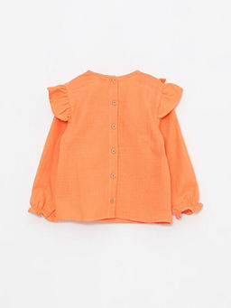 Bisiklet Yaka Uzun Kollu F?rf?r Detayl? K?z Bebek Bluz - Waikiki фото 2