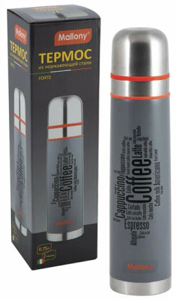 Термос в корпусе из нерж.ст. 0.75л, колба из нерж.ст. с дв.стенками, серия FORTE, Mallony, 003693  фото 2