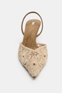 ZAPATO TAC?N BORDADOS / Blanco Crudo - Zara фото 4