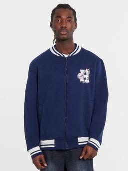 Толстовка мужская синяя с нашивкой на груди ночное море +печать 121187/1