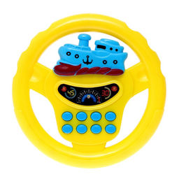 Руль музыкальный Транспорт, световые и звуковые эффекты, работает от батареек, МИКС