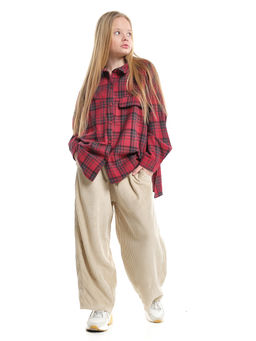 Брюки вельветовые для девочки 22-7614 бежевый - Mini maxi фото 3