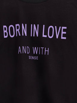 CONTE Свободная футболка из хлопка с рисунком Born in love LD 2675 black-born in love - Conte elegant фото 7