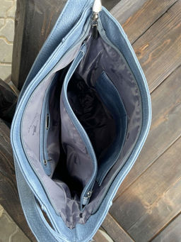 Женская сумка-рюкзак из эко кожи 9902 Голубой - Kenguluna фото 6