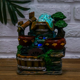 Фонтан настольный «Горка с ручейками», 13×16×20 см, с подсветкой