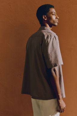 Camisa en mezcla de lino Regular Fit - H&m фото 5