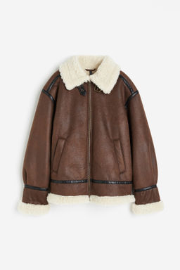 Cazadora oversize con forro de borreguito - H&m фото 4