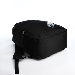 Рюкзак молодёжный из текстиля на молнии, 4 кармана, цвет чёрный/синий - Simaland фото 3