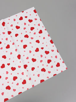 Цена за 20 шт. Пленка для цветов, «Сердца на белом», красная, 57×57 см
