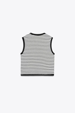 JACQUARD BUTTON WAISTCOAT TOP - Zara фото 16