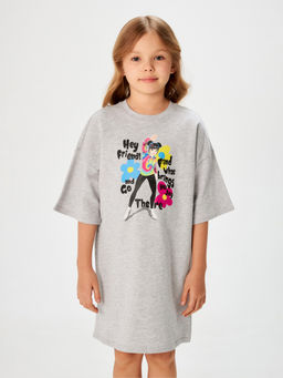 ACOOLA / Платье детское для девочек Bird серый меланж