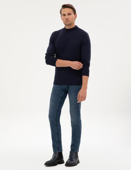Lacivert Slim Fit _eyrek Yaka Triko Kazak - Pierre cardin фото 4