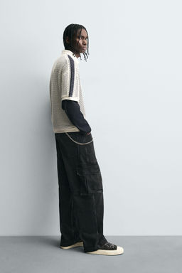 RETRO FOOTBALL OPEN-KNIT POLO SHIRT - Zara фото 4