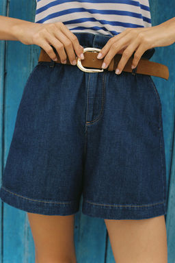 BELTED PAPER BAG BERMUDA SHORTS - Zara фото 2