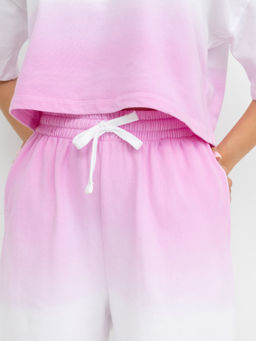 Хлопковый комплект (джемпер и шорты) в расцветке розовый градиент розовый градиент 372461 - Mark formelle фото 4