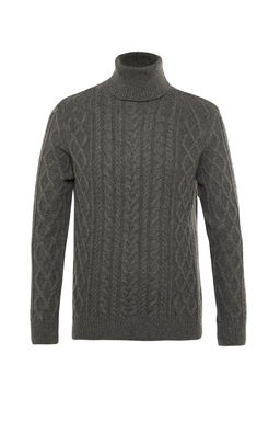 TRENDYOL MAN Vizon Slim Fit Yunlu Bal?kc? Yaka Sac Orgu Triko Kazak TMNAW22KZ0302 - Trendyolmilla фото 29
