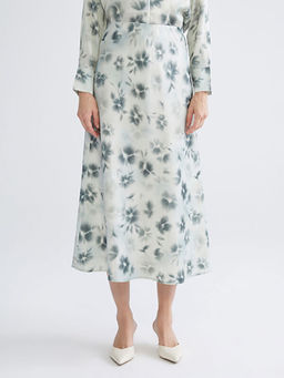 Beli Lastikli ?i?ekli A Kesim Saten Etek