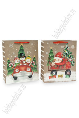 Пакет Новогодний 26*32*12 см (12 шт) SF-7569, микс №41 - Больше подарков фото 3