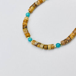 Браслет из песочной Яшмы и Бирюзы - Радуга самоцветов фото 3