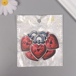 Декор для творчества дерево «Сердце-замочек», набор 5 шт., 5.5×3.7×0.3 см