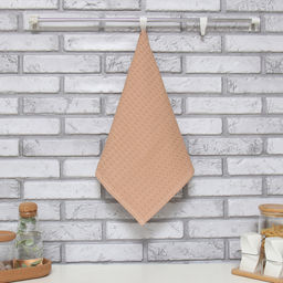 Полотенце Доляна цв. коричнево-серый 35х60 см, 100% хл., крупная вафля 220 г/м2  фото 6