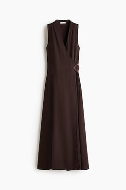 Vestido cruzado en mezcla de lino - H&m фото 3