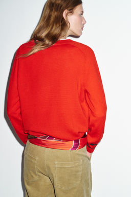WOOL BLEND V-NECK JUMPER - Zara фото 5