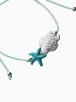 Цена за 2 шт. Браслет «Черепашка» на нити, звезда, серый в серебре