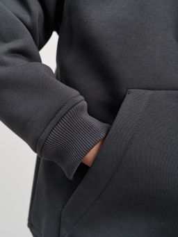 Толстовка с капюшоном для девочки "Basic" темно-серый