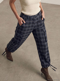 Ekose Kad?n Kargo Pantolon