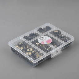 Кнопки установочные, Дельта, d=15 мм, 40 шт., с установщиком, в органайзере, 11.8×8.1×2.3 см, цвет чёрный никель