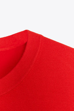 BASIC PLAIN KNIT SHORT SLEEVE TOP - Zara фото 5