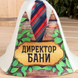 Шапка для бани и сауны с принтом «Директор бани», полиэфир 70%, шерсть 30%, «Добропаровъ»