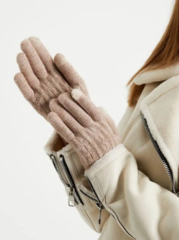 K13124 Перчатки утепленные БЕЖЕВЫЙ