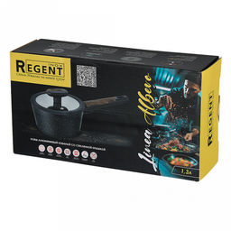 Ковш с антипригарным покрытием Albero 1,3л, д16см, h8,5см, стеклянная крышка, 2-х слойное антипригарное покрытие, бакелитовая ручка, Regent (Китай) Подходит для всех видов плит, включая индукционную. - Домашняя мода фото 2