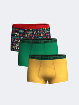 Bask?l? Erkek ?ocuk Boxer 3l?