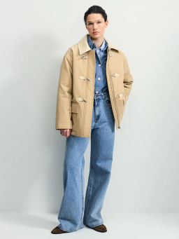 Вельветовое полупальто на застежках-карабинах / Zarina  фото 4