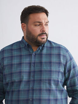 Regular Fit Uzun Kollu Ekose Gabardin Erkek G?mlek