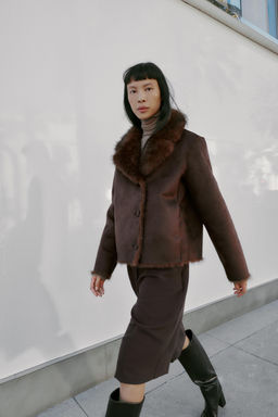 REVERSIBLE DOUBLE-FACED FAUX FUR JACKET - Zara фото 20