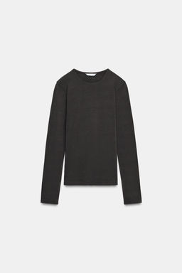 CAMISETA B?SICA ALGOD?N / Carb?n - Zara фото 4