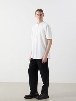 Regular Fit K?sa Kollu Arm?rl? Erkek Dokulu G?mlek