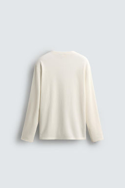 WAFFLE-KNIT HENLEY T-SHIRT
