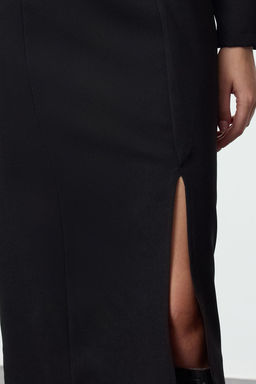 TRENDYOLMILLA Siyah Vucudu Saran Midi Dokuma Elbise TWOAW25EL00165  фото 3