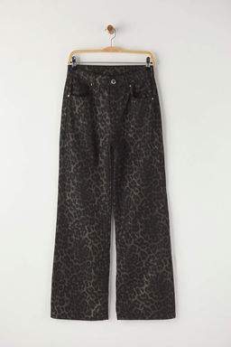 Cok Renkli Leopar Desenli Yuksek Bel Wide Leg Genis Paca Jeans TWOAW26JE00154 - Trendyolmilla фото 5